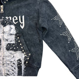 KIDS ELITE SKULL PREMIUM HEAVY GSM FLEECE SET - 4319JR - WASH BLACK