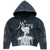 KIDS ELITE SKULL PREMIUM HEAVY GSM FLEECE SET - 4319JR - WASH BLACK