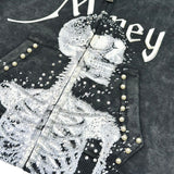 KIDS ELITE SKULL PREMIUM HEAVY GSM FLEECE SET - 4319JR - WASH BLACK