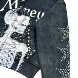 KIDS ELITE SKULL PREMIUM HEAVY GSM FLEECE SET - 4319JR - WASH BLACK