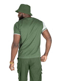 (B&T) MAKOBI LOMBARDI TEE - M347- DARK OLIVE/WHITE