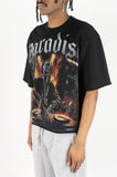 REBEL MIND "PARADISE DJ RHINESTONE T-SHIRT - 610-11137 - BLACK