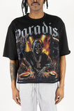 REBEL MIND "PARADISE DJ RHINESTONE T-SHIRT - 610-11137 - BLACK