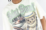 REBEL MIND "SAINT SINNER DRIVER" RHINSTONE T-SHIRT - 610-11170