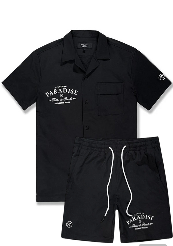 JORDAN CRAIG SEE YOU IN PARADISE SHORT SET - BLACK