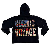 FOCUS "RECER PEARL" RHINSTONE CROPPED HOODIE - 80775 - BLACK