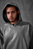 SEE YOU IN PARADISE VEGAN LEATHER HOODIE - 8560H - GREY