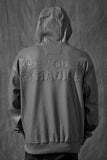 SEE YOU IN PARADISE VEGAN LEATHER HOODIE - 8560H - GREY