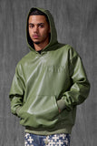 SEE YOU IN PARADISE VEGAN LEATHER HOODIE - 8560H - SAGE