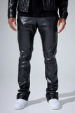 JORDAN CRAIG  VEGAN LEATHER STACKED PANT - 8560L - BLACK