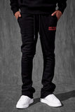 SEE YOU IN PARADISE HOODIE &STACKED FLEECE SET - 9111SET - BLACK/RED