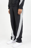 REBEL MINDS STRIPE NYLON PANTS - A00-14405 - BLACK