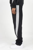 REBEL MINDS STRIPE NYLON PANTS - A00-14405 - BLACK