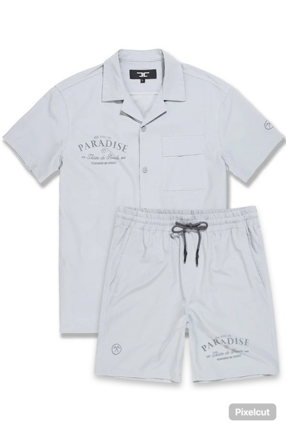 JORDAN CRAIG SEE YOU IN PARADISE SHORT SET - GRAY