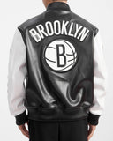 PRO STA BROOKLYN NETS CITY SIGNATURE M LEATHER VARSITY JACKET -BBN6515771 - BLACK
