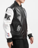 PRO STA BROOKLYN NETS CITY SIGNATURE M LEATHER VARSITY JACKET -BBN6515771 - BLACK