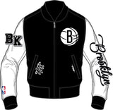 PRO STA BROOKLYN NETS CITY SIGNATURE M LEATHER VARSITY JACKET -BBN6515771 - BLACK
