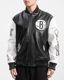 PRO STA BROOKLYN NETS CITY SIGNATURE M LEATHER VARSITY JACKET -BBN6515771 - BLACK