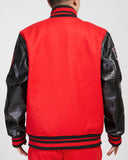 PRO STA CHICAGO BULLS SMU RIB PYTHON VARSITY JACKET - BCB6515639 - RED