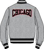 PRO STANDRD CHICAGO BULLS CREST EMBLEM RIB WOOL VARSITY JACKET - BCB658986 - GRY