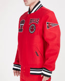 PRO STANDRD CHICAGO BULLS CREST EMBLEM RIB WOOL VARSITY JACKET - BCB658986 - RED