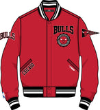 PRO STANDRD CHICAGO BULLS CREST EMBLEM RIB WOOL VARSITY JACKET - BCB658986 - RED