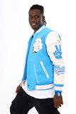 BLACK PHARAOH VARSITY JACKET - BH-002 - TERQ/PINK