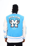 BLACK PHARAOH VARSITY JACKET - BH-002 - TERQ/PINK