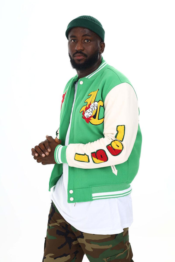 BLACK PHARAOH VARSITY JACKET - BH-005 - GREEN