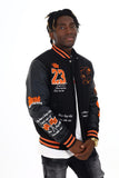 BLACK PHARAOH VARSITY JACKET - BH-006 - BLACK/ORANGE