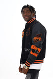 BLACK PHARAOH VARSITY JACKET - BH-006 - BLACK/ORANGE