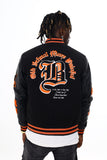 BLACK PHARAOH VARSITY JACKET - BH-006 - BLACK/ORANGE