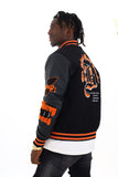 BLACK PHARAOH VARSITY JACKET - BH-006 - BLACK/ORANGE