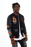 BLACK PHARAOH VARSITY JACKET - BH-006 - BLACK/ORANGE