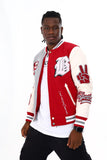 BLACK PHARAOH VARSITY JACKET - BH-002 - BURGUNDY/GREY