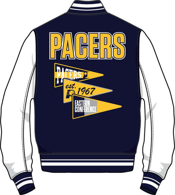 PRO STANDRD INDIANA PACERS TEAM PENNANTS WOOL VARSITY JACKET - BIP6515709 - NAVY