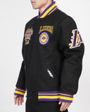 PRO STANDRD LOS ANGELES LAKERS CREST EMBLEM WOOL VARSITY JACKET - BLL659975 - BLK