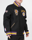 PRO STANDRD LOS ANGELES LAKERS CREST EMBLEM WOOL VARSITY JACKET - BLL659975 - BLK