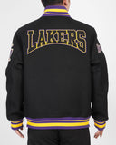 PRO STANDRD LOS ANGELES LAKERS CREST EMBLEM WOOL VARSITY JACKET - BLL659975 - BLK