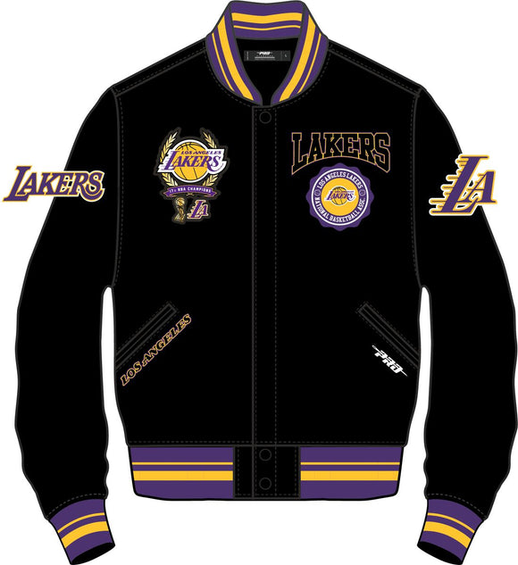 PRO STANDRD LOS ANGELES LAKERS CREST EMBLEM WOOL VARSITY JACKET - BLL659975 - BLK