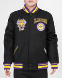 PRO STANDRD LOS ANGELES LAKERS CREST EMBLEM WOOL VARSITY JACKET - BLL659975 - BLK