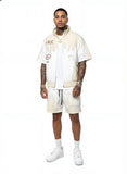 CRAFTED FASHION SHORT SET - CR592 - LT KHAKI