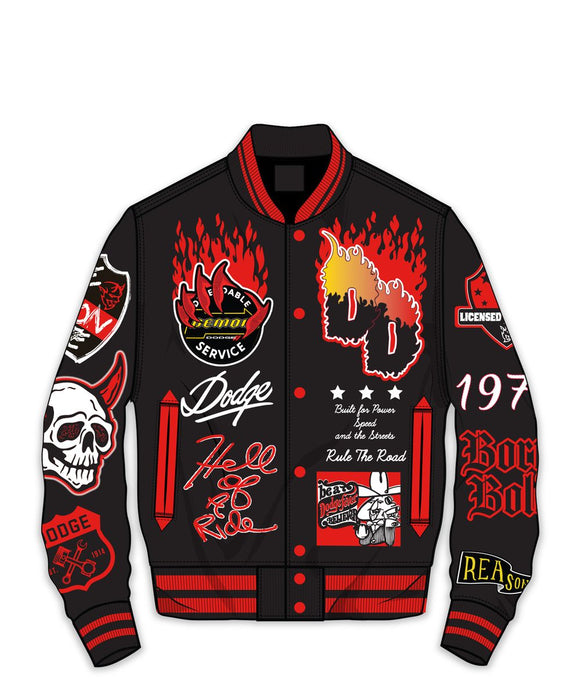 REASON DODGE DEMON VARSITY JACKET - DGER5-002 - BLACK/RED