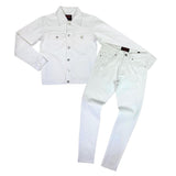 EXIT DENIM JEANS SET - EX-6654SET- WHITE