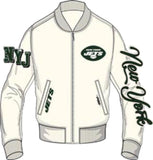 PRO STANDRD NEW YORK JETS CITY SIGNATURE M LEATHER VARSITY JACKET - FNJ6410518 - CREAM