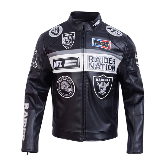 PRO STANDARD LAS VEGAS RAIDERS MOTO JACKET - FOR6411483 - BLK/WHI