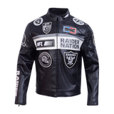 PRO STANDARD LAS VEGAS RAIDERS MOTO JACKET - FOR6411483 - BLK/WHI