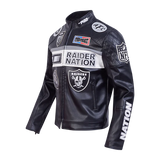 PRO STANDARD LAS VEGAS RAIDERS MOTO JACKET - FOR6411483 - BLK/WHI