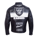 PRO STANDARD LAS VEGAS RAIDERS MOTO JACKET - FOR6411483 - BLK/WHI