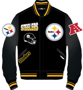 PRO STANDARED PITTSBURGH STEELERS VARCITY JACKET - FPS6410385 - BLK